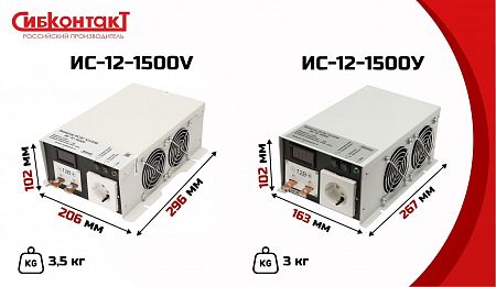 Купить ИС-12-1500V инвертор, преобразователь напряжения DC/AC, 12В/220В, 1500Вт в Екатеринбурге