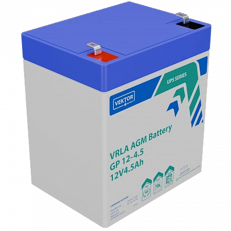 Купить Аккумуляторная батарея VEKTOR ENERGY GP 12-4.5S 12В 4.5Ач AGM F1 для ИБП в Екатеринбурге